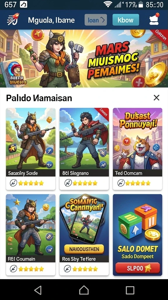 Karakter unik yang dapat dipilih untuk berpetualang.