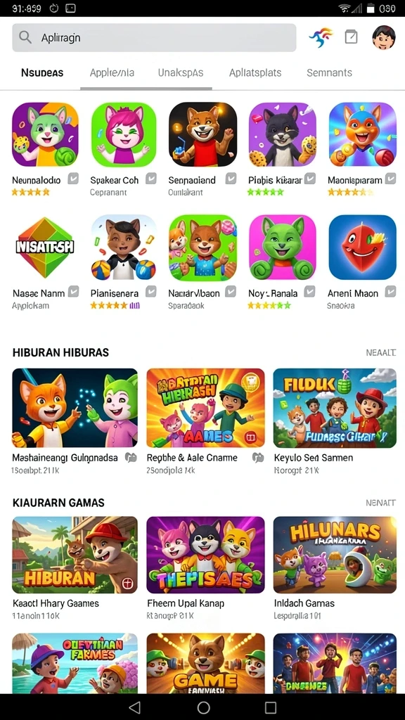 Tampilan menu utama yang menarik dan user-friendly.