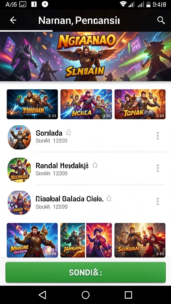 Bervariasinya kategori permainan yang tersedia.