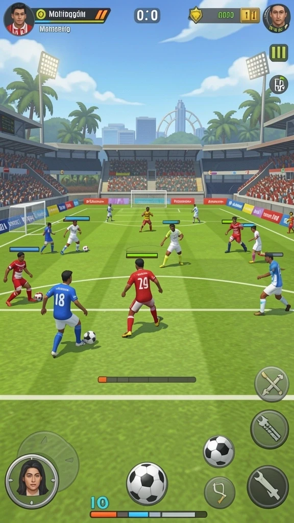 Screenshot menggambarkan mode multiplayer yang penuh aksi.